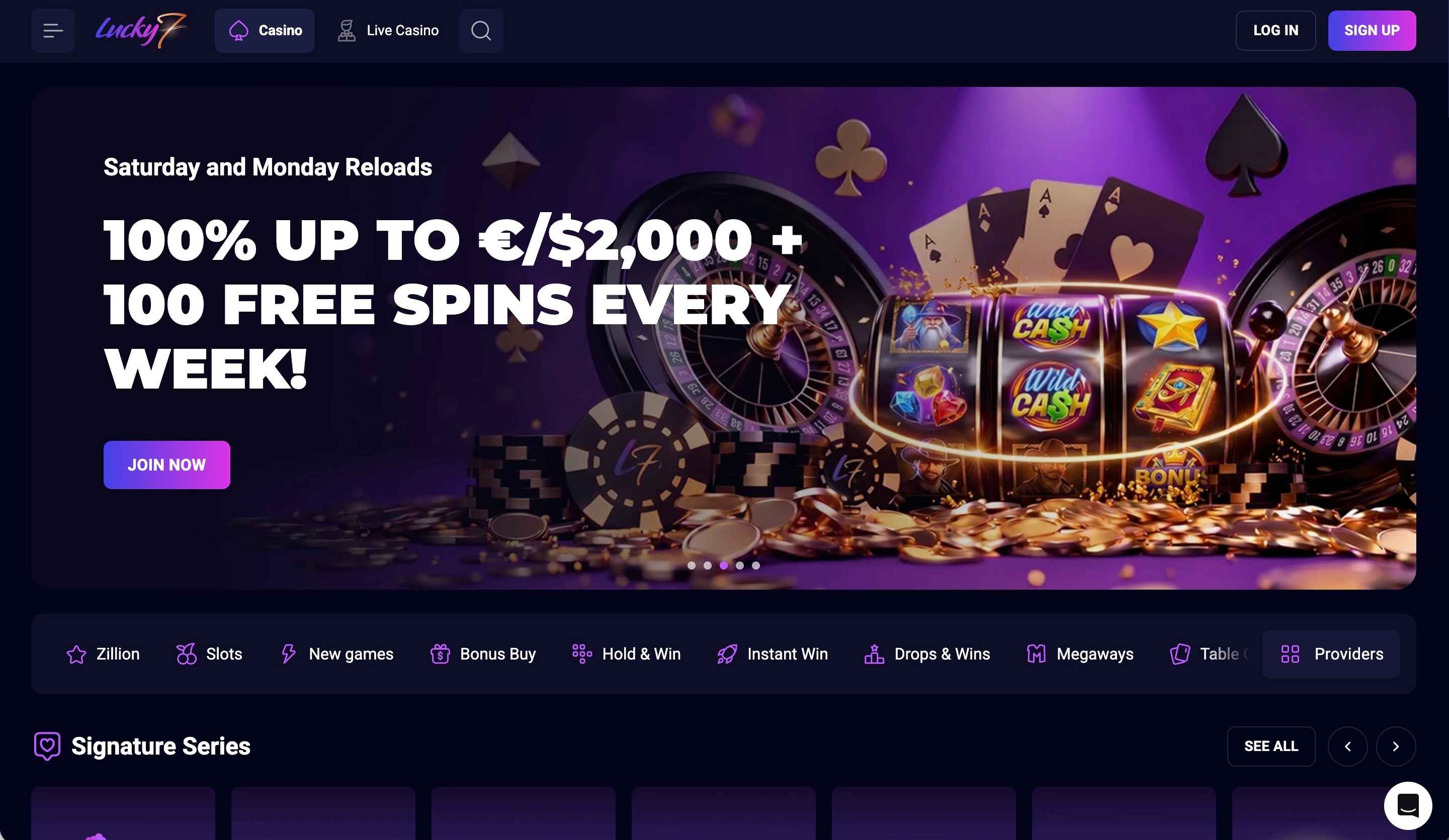 Lucky7even Casino anmeldelse (2026)
